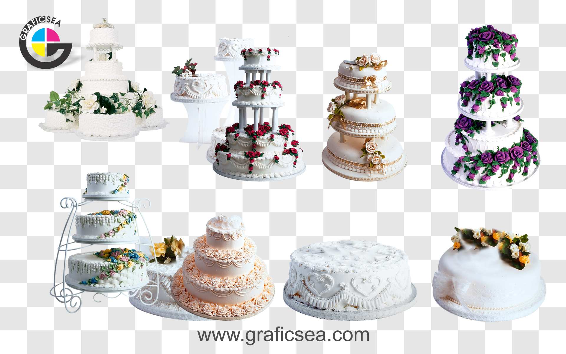 Birthday and Anniversary 3 Step Cake PNG Images Pack