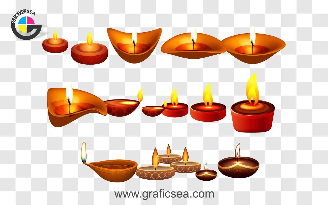 Oil Clay Diya light Lamp Diwali Festival PNG Images