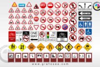 Set of Road Traffic Warning Signs CDR File