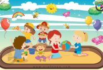 Kids Summer Holiday Party Painting CDR Vector