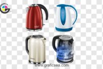 Steel, Plastic and Glass Electric Kettle PNG Images