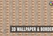 Browns and Gray Floral Pattern Piller Room Decor 3D