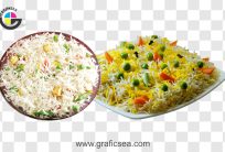 Chinese White Vegetable Rice Plate PNG Images