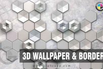 Embossed and Tile Style Hexagone 3D Mural