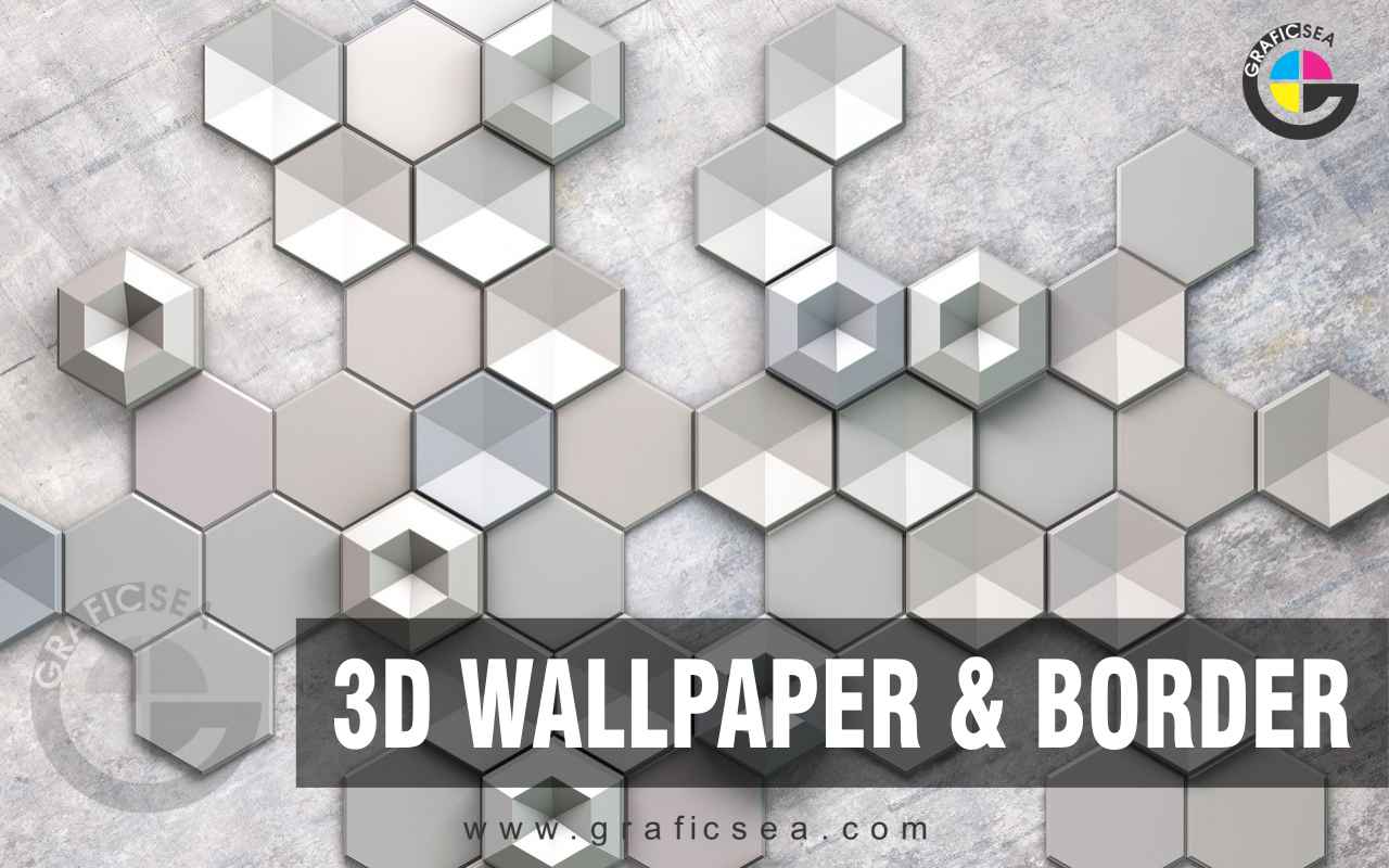 Embossed and Tile Style Hexagone 3D Mural