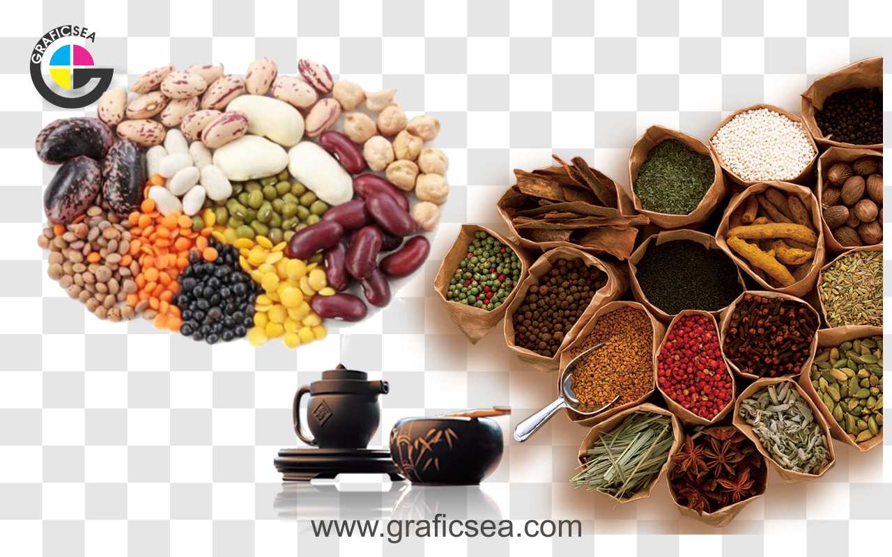 Gram Masala and Different Beans Nuts PNG Images