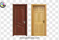2 Wooden Room Doors PNG Images