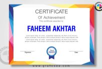 School Certificate of Achievement CDR Template