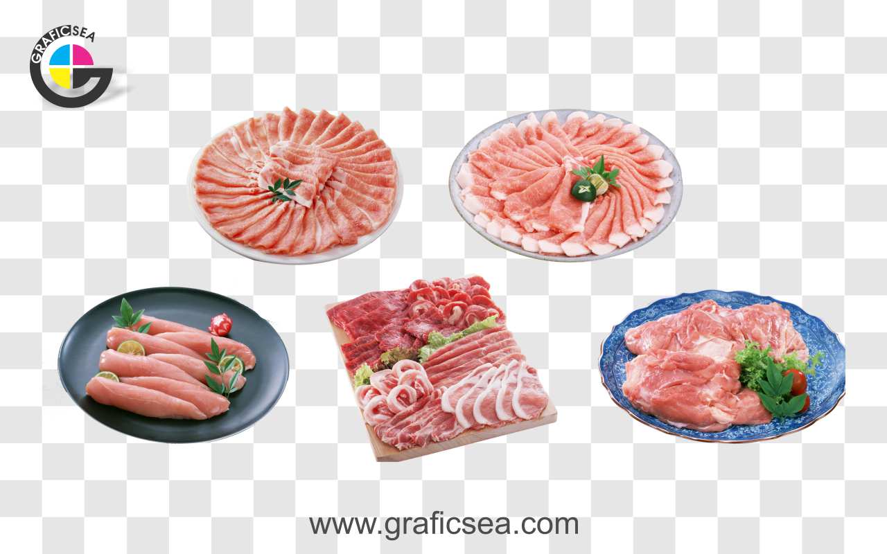 Beef and Mutton Meat Slices PNG Images