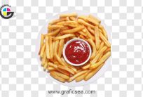 Crispy Fries with Tomato Souce PNG Image