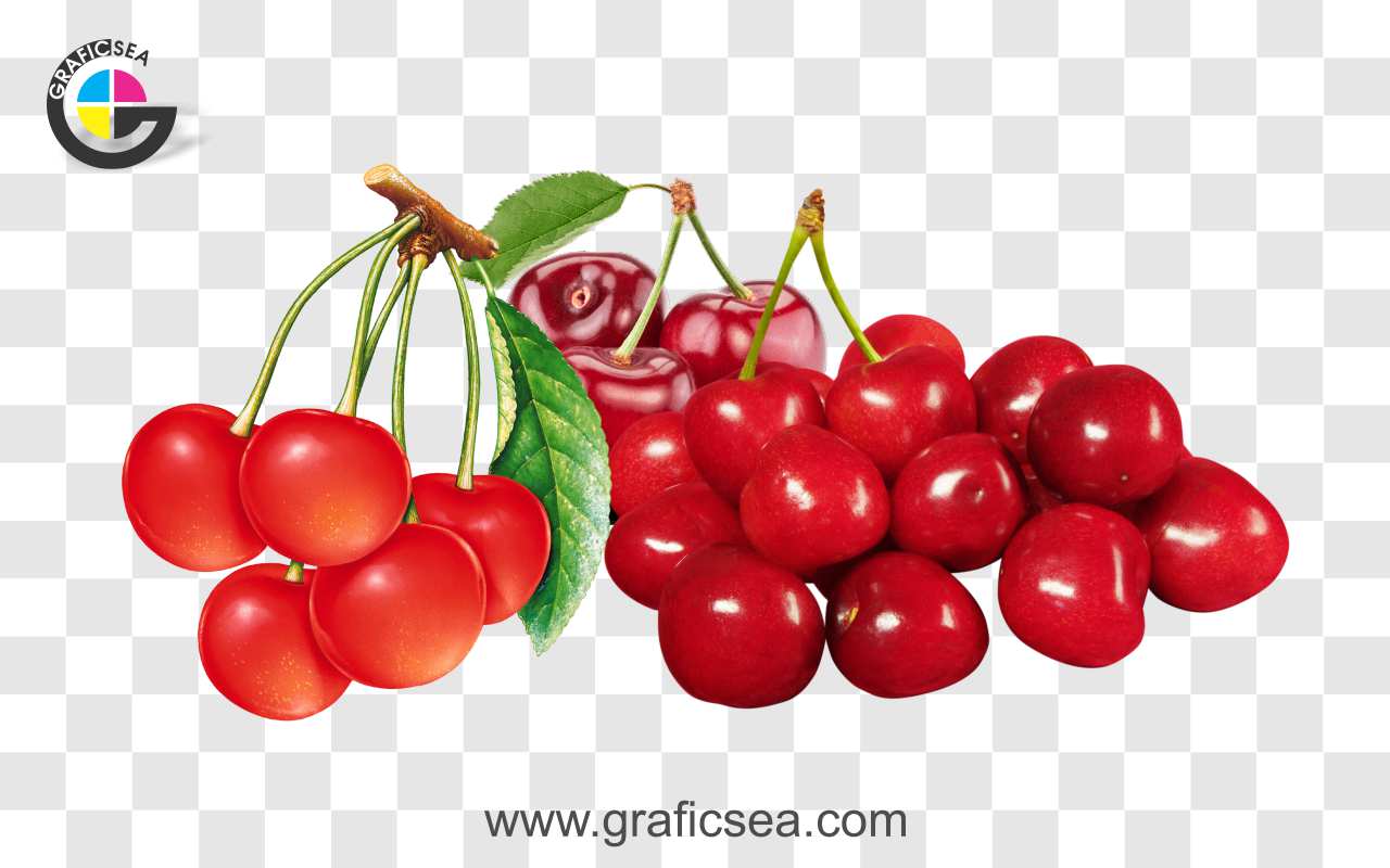 Fresh Red Cherry Fruits PNG Images