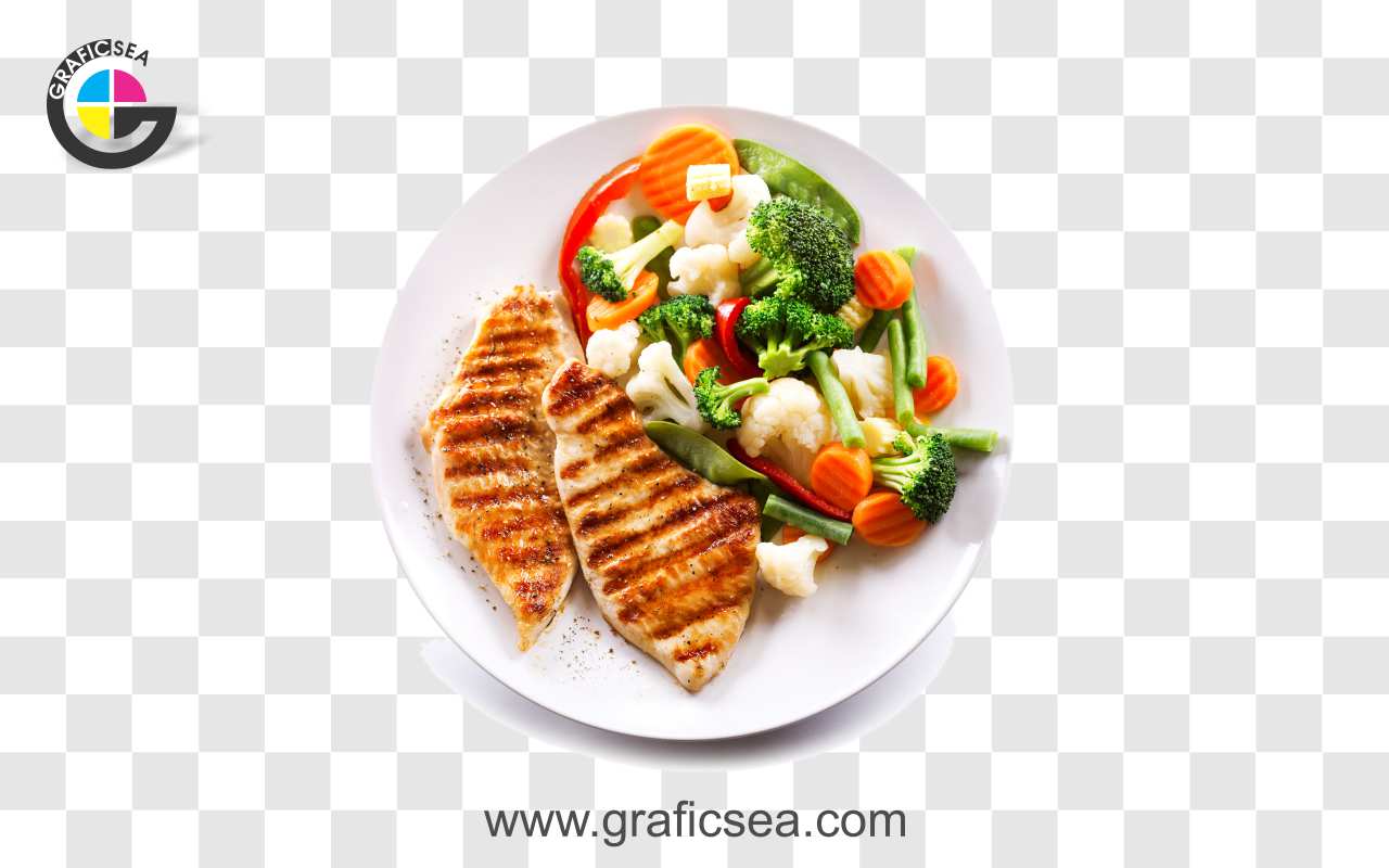 Grilled Chicken Pieces with Veg Food PNG