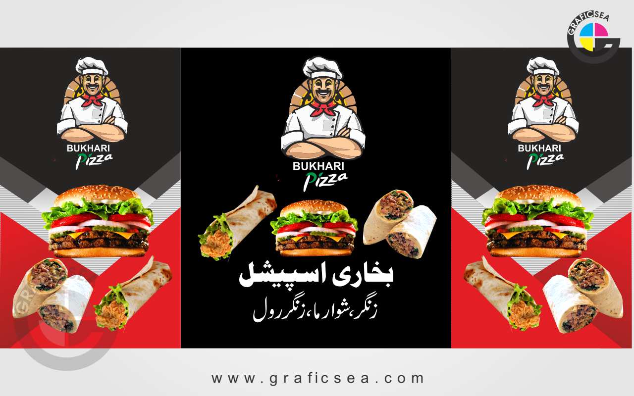 Black and Red Burger Food Point Table CDR Design