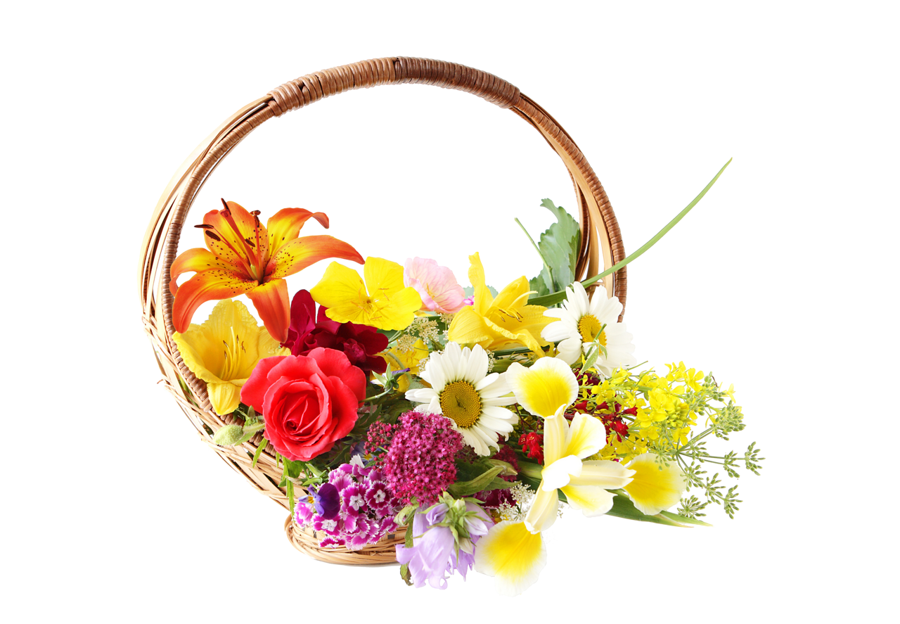 Flower Gift Pack Basket Tokri PNG Image Free Download | Graficsea