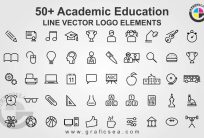 50+ Academic Education Graphics Line Art Logo CDR Vector