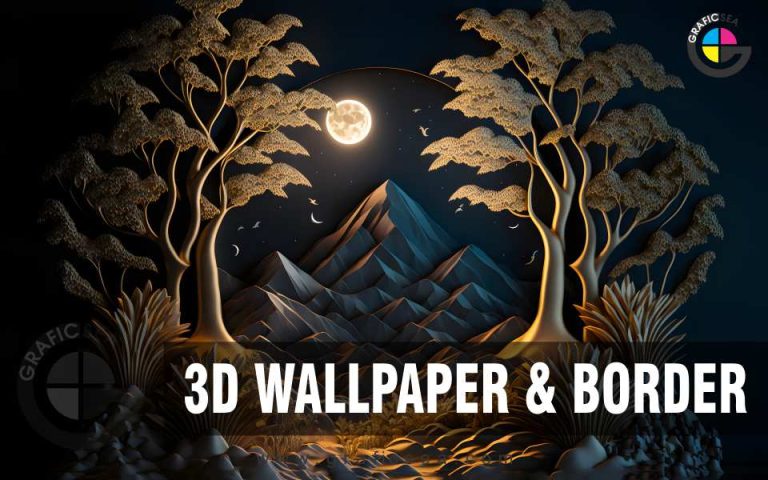 Night Natural Scenery with Moon 3D Wallpaper