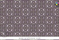 Squre Pattern Tile Floral Art Wall Design CDR