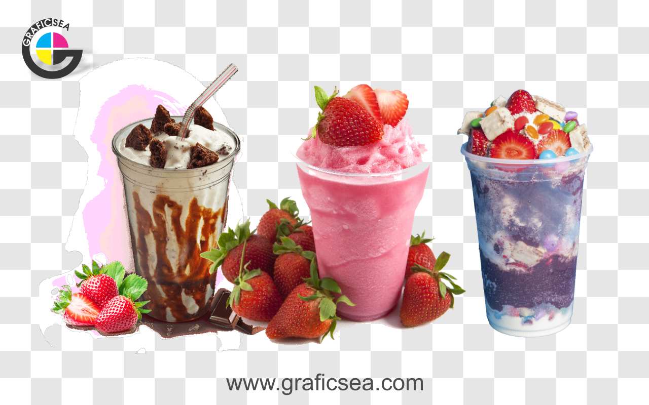 Strawberry and Chocolate Icecream Cup PNG Images