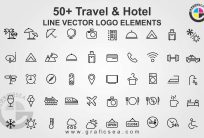 50+ Travel and Hotel Graphics Line Art Logo CDR Vector