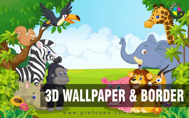 Artistic Animal Cartoon Kids Room Wall Decor 3D Mural