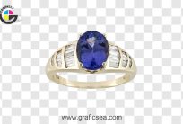 Blue Emerald Diamond Wedding Rings PNG