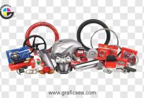 Mega Set of Motorcycle Spareparts Items PNG Image