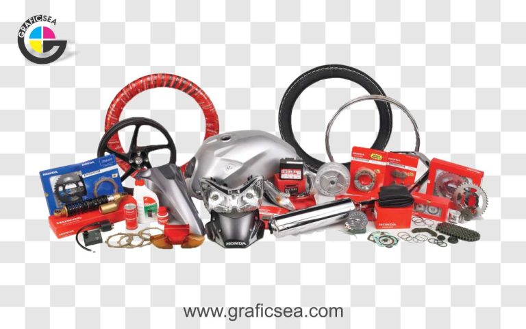 Mega Set of Motorcycle Spareparts Items PNG Image