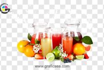 Set of Different Fruit Juice Glass PNG Image