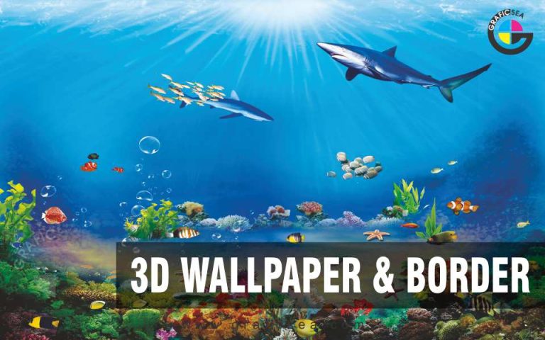 Underwater Sea Animals Cartoon Kids Room Decor Image