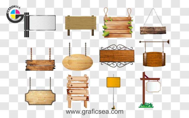 12 Wooden House Name Plate Style PNG Images