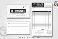 Mobile Shop Bill Book Business Card CDR Template