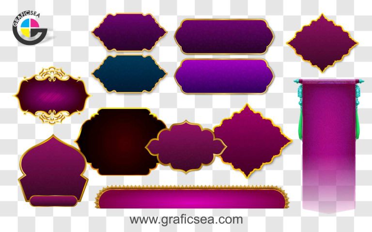 Purple Shades Islamic Poster Decor Elements PNG