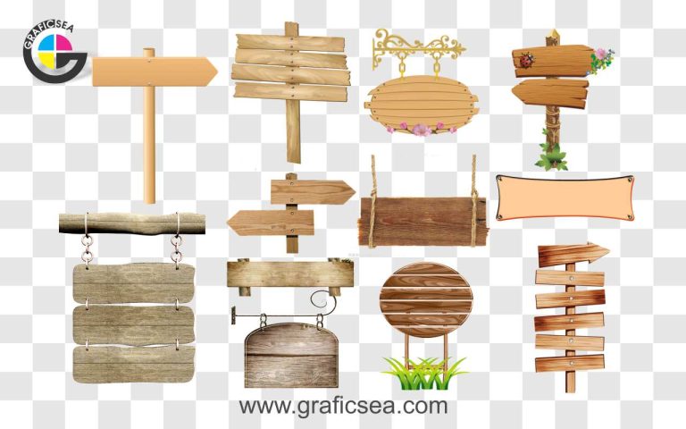 Wooden Name and Directions Boards PNG Images