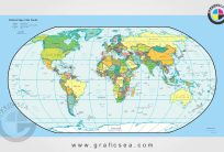 World Political Map Line Art Design CDR File