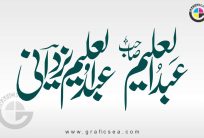 Abdul Haleem Yazdani Boy Name Nastaliq Calligraphy