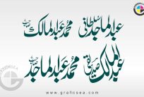 Abdul Malik Majid Name Nastaliq Calligraphy