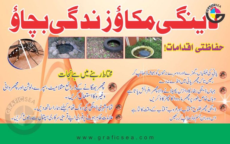 Dengue Mosquito Awareness Urdu School Banner CDR