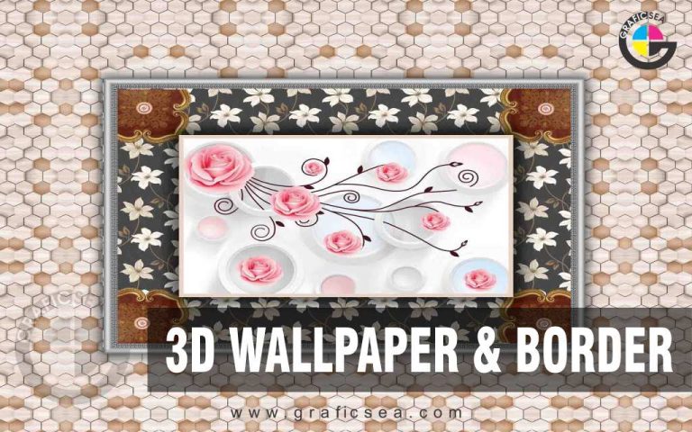 Pink Rose Gray Frame Wooden Texture Back Roof Mural