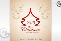 2025 New Year and Christmas Mubarak Post Design CDR Vector