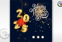 3D 2025 Happy New Year Celebration Social Media CDR Post