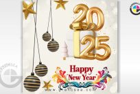 3D Style 2025 New Year Social Media Wish Post CDR