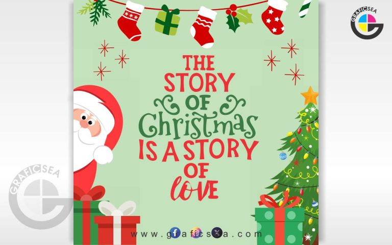 Happy Christmas Love Media Post CDR Vector Free Download | Graficsea