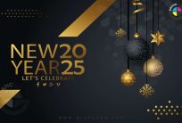 Happy New Year 2025 Celebrations Media Post CDR Vector