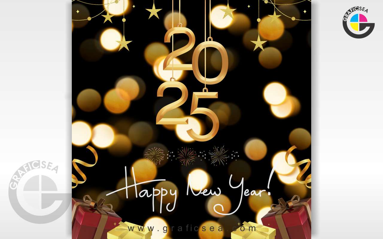 Happy New Year 2025 Event Celebration Post CDR File Free Download | graficsea Happy New Year 2025 Event Celebration Post CDR File