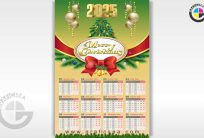 Merry Christmas New Year Calendar 2025 CDR Design