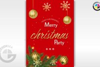 Merry Christmas Party Invitation Card CDR Template