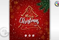 New Year and Merry Christmas Social Media Creative Post CDR Design