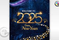 Welcome 2025 Happy New Year Corporate Post CDR Design