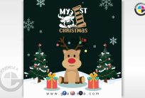 Wish Christmas Art Media Post Card CDR Vector