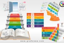 Creative 4 Education Infographic Ideas CDR Vector Template